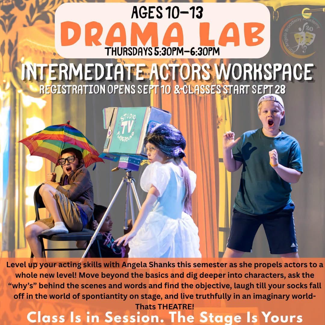 Drama Lab: Ages 10–13, Thursdays 5:30–6:30pm